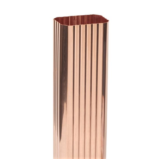 Berger Square Corrugated Copper Downspout 4"x5" 16oz