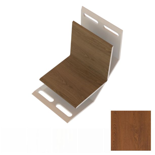 ChamClad PVC 1799 C71 Inside Corner Trim Siding 12' 1pc Cinnamon Walnut