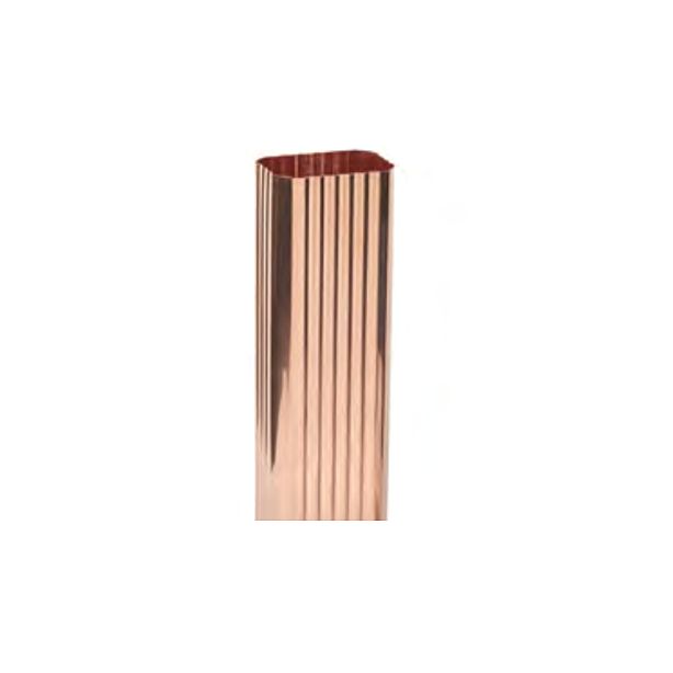 Berger Square Corrugated Copper Downspout 3"x4" 16oz