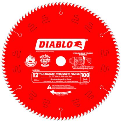 Diablo Ultimate Polished Finish Saw Blade 12" 100 Tooth