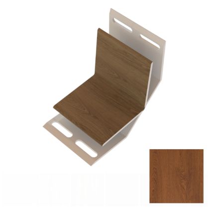 ChamClad PVC 1799 C71 Inside Corner Trim Siding 12' 1pc Cinnamon Walnut