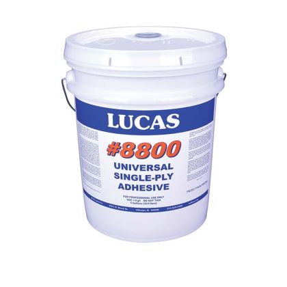 Lucas 8800 Universal Single Ply Adhesive Water Based 5 Gallon