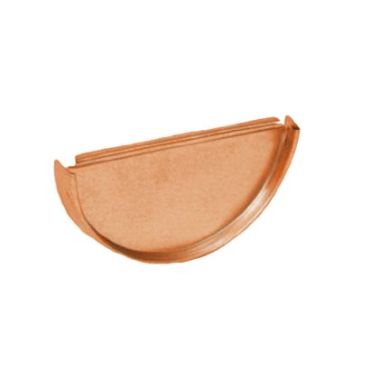 Berger Half Round C-Style End Cap Copper 5"