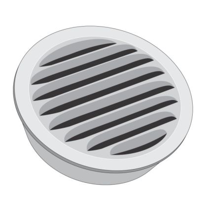 Tamlyn CLV1 Circle Vent Louvered Aluminum Mill Exhaust 1"