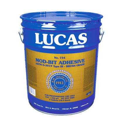 Lucas 734 Mod-Bit Adhesive Brush Grade 5 Gallon