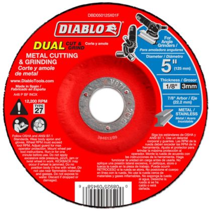 Diablo Metal Dual Cut and Grind Wheel 5"x1/8"