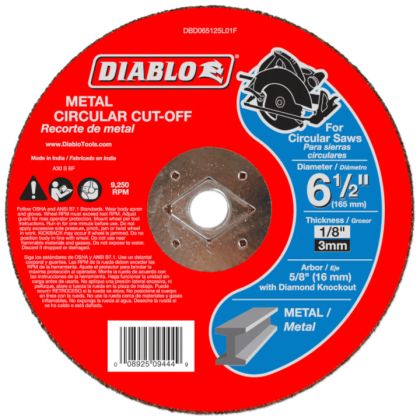 Diablo Metal Cut Off Abrasive Wheel 6 1/2"x1/8"