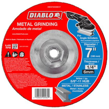 Diablo Metal Grinding Abrasive Wheel 7"x1/4"