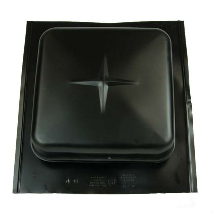 GAF Master Flow Aluminum Square-Top Roof Louvers with Round Throat Black