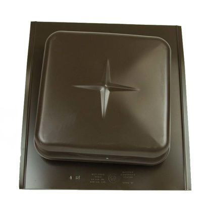 GAF Master Flow Aluminum Square-Top Roof Louvers with Round Throat Brown